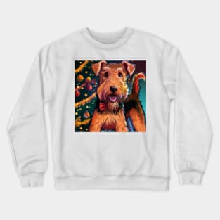 Cute Airedale Terrier Drawing Crewneck Sweatshirt